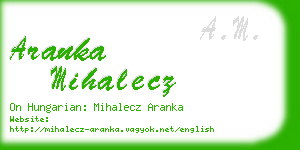 aranka mihalecz business card